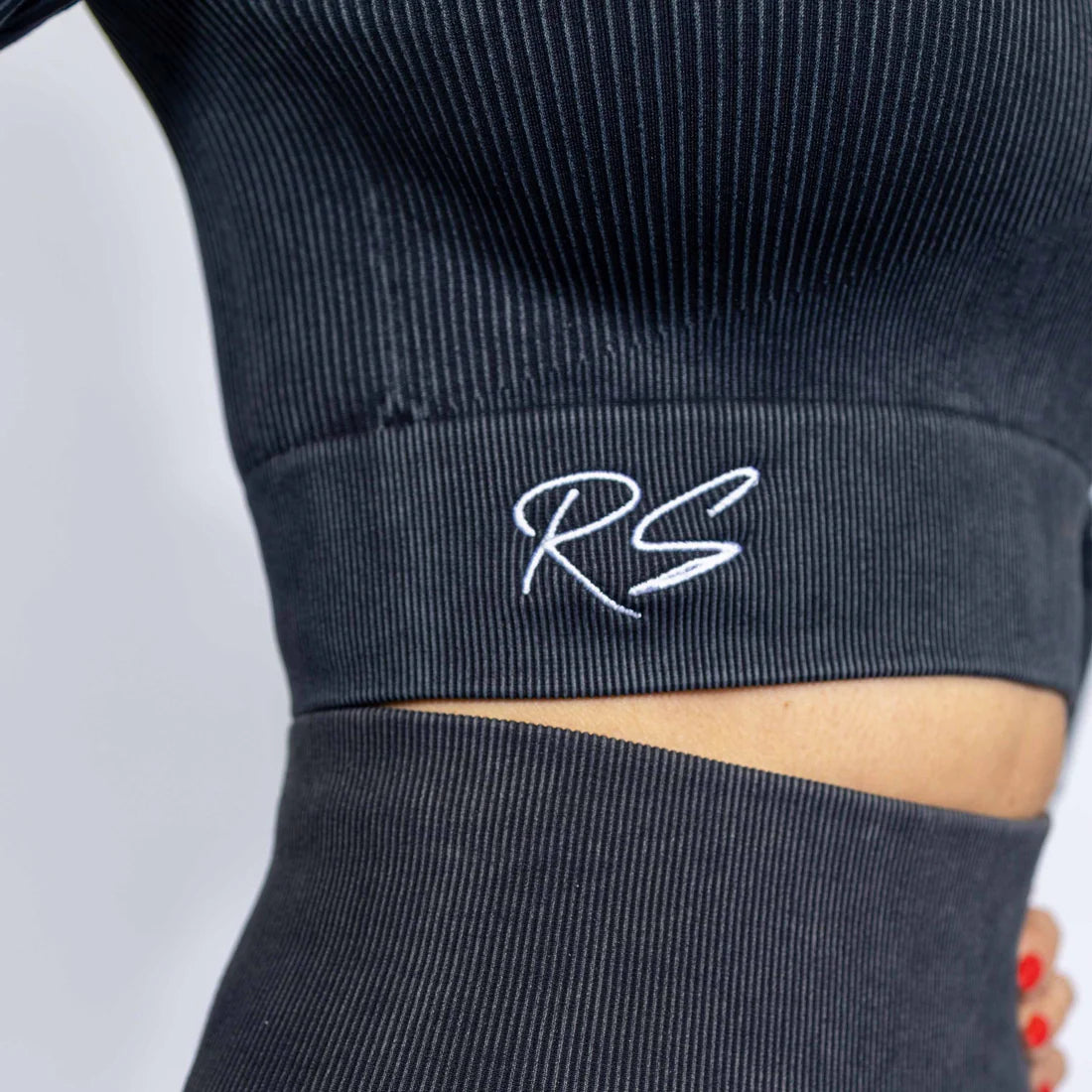 Zipper Cross Top - Black