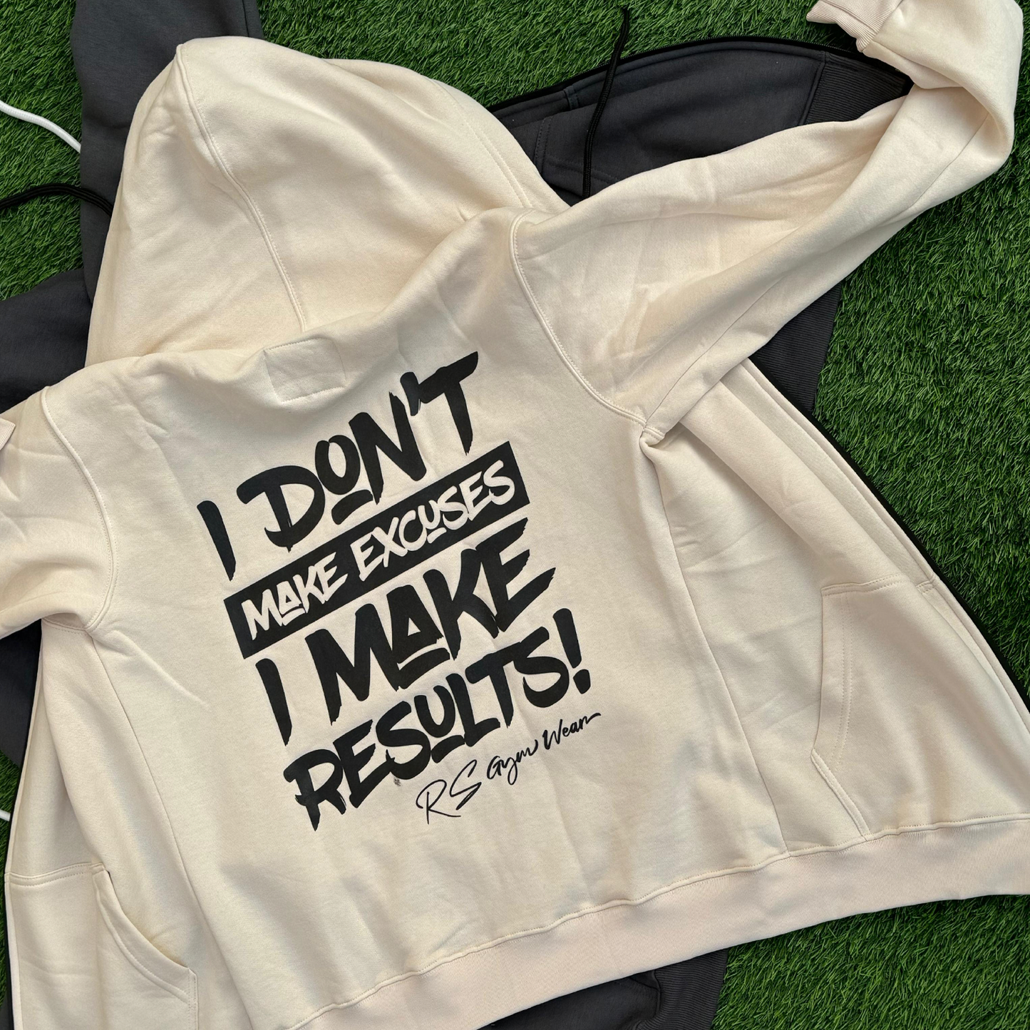 Zipper Hoodie Don't make Excuses - Beige