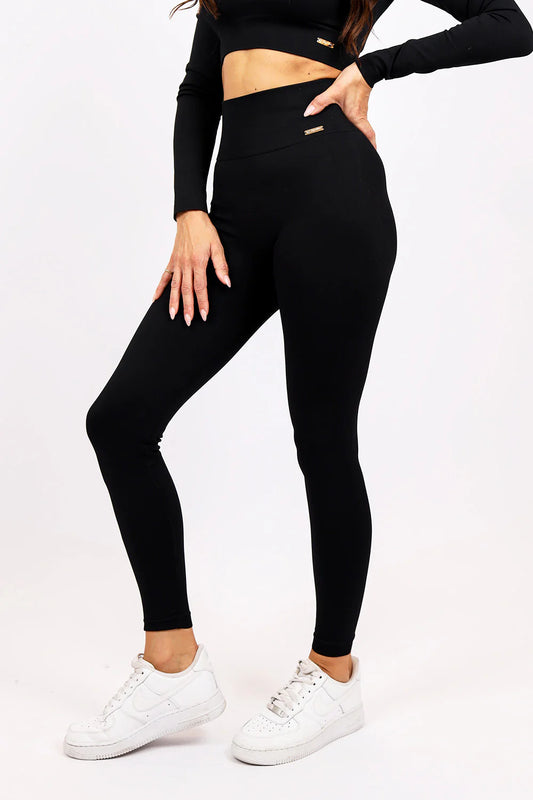 Classic Legging Gold Plate logo - Black