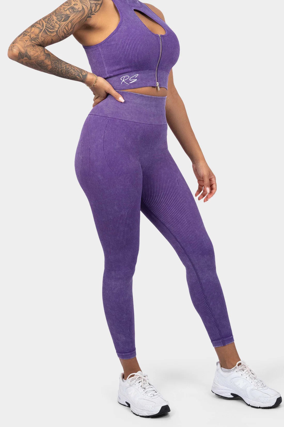 Zipp Legging Purple