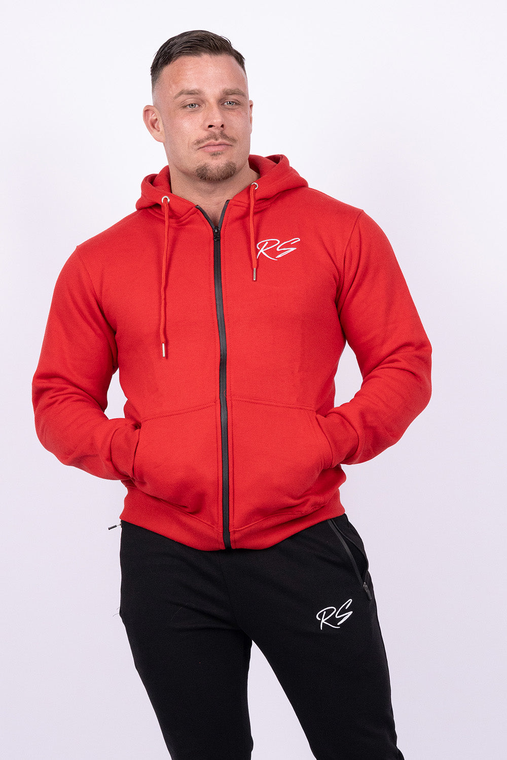 Zipper Hoodie - Red